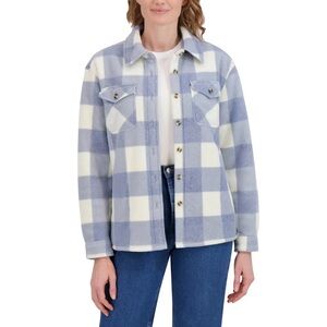 SAGE Collective Plaid Shacket XXL Blue and White